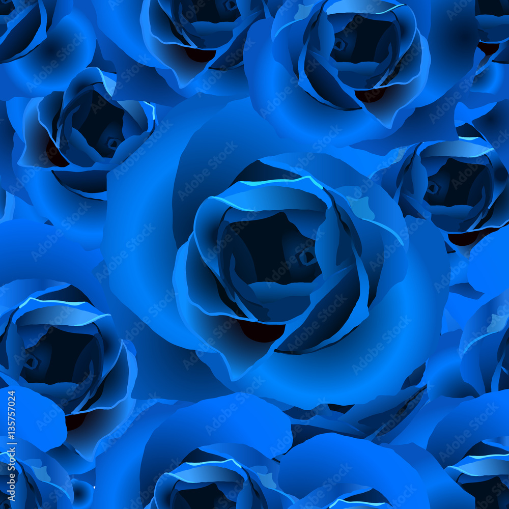blue roses vector seamless pattern Stock Vector | Adobe Stock
