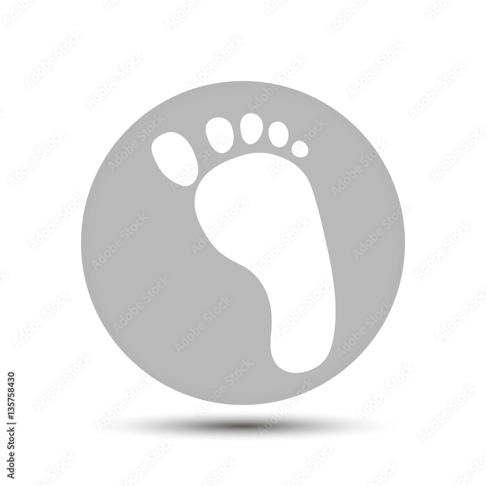 footprint. vector icon on gray background footprint. vector icon on gray background