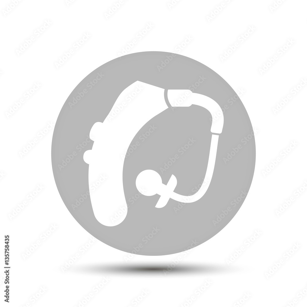 hearing aid. vector icon on gray background hearing aid. vector icon on gray background