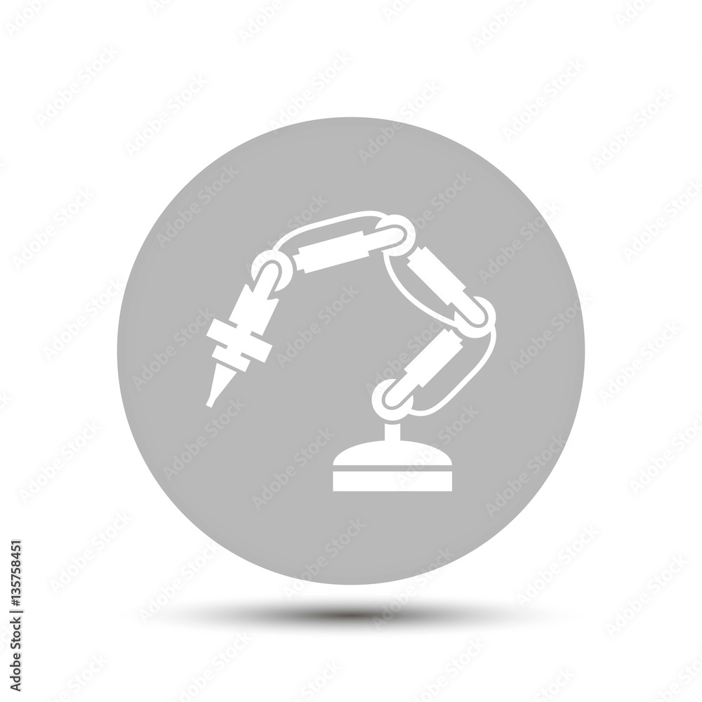 industrial robot icon vector on a gray background industrial robot icon vector on a gray background