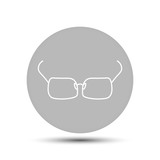 glasses. vector icon on gray background