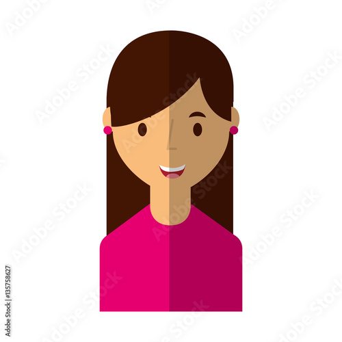 young woman avatar character vector illustration design