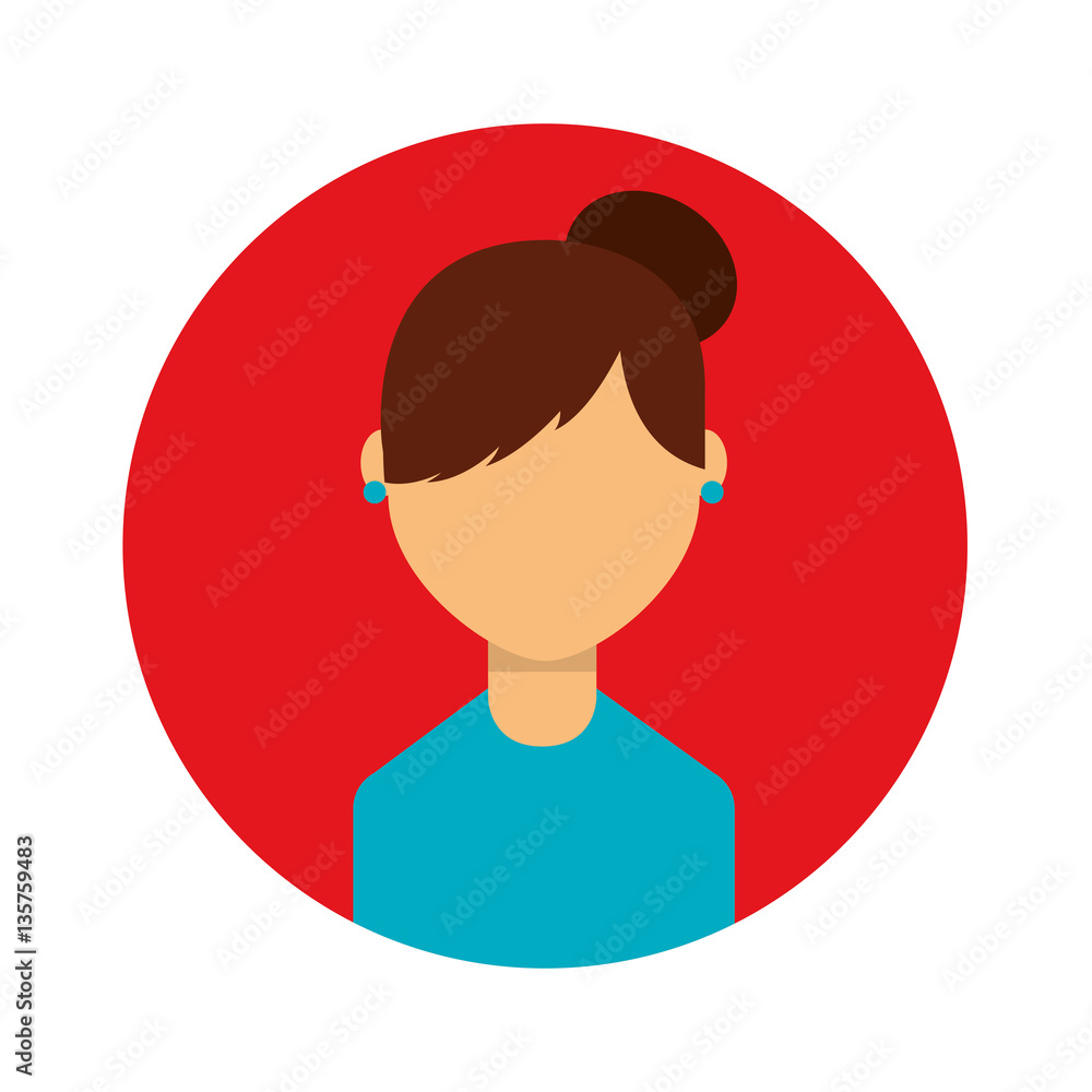 young woman avatar character vector illustration design