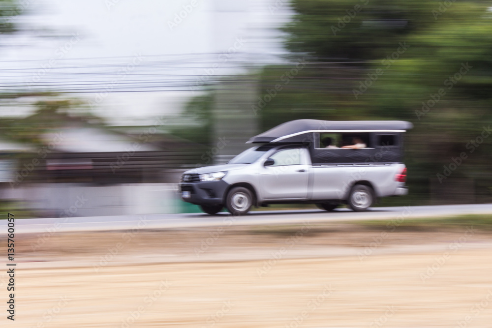 pick up panning camera in road