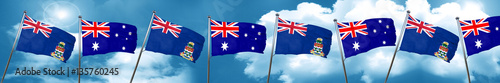 cayman islands flag with Australia flag, 3D rendering
