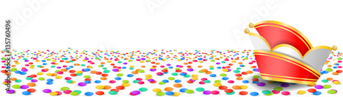 Buntes Konfetti mit Narrenkappe