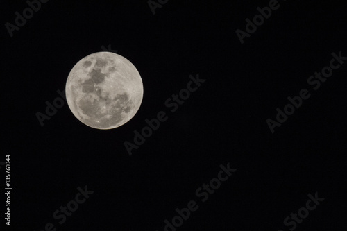 Blur moon with isolated black sky background for text adding