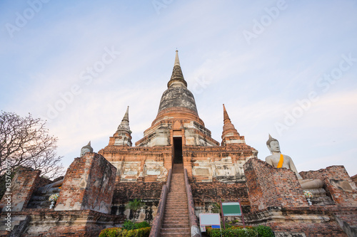 Wat Yai Chaimongkol temple is regarded as the most important historical sites and temples. The most popular temple in Ayutthaya province. © tuchkay