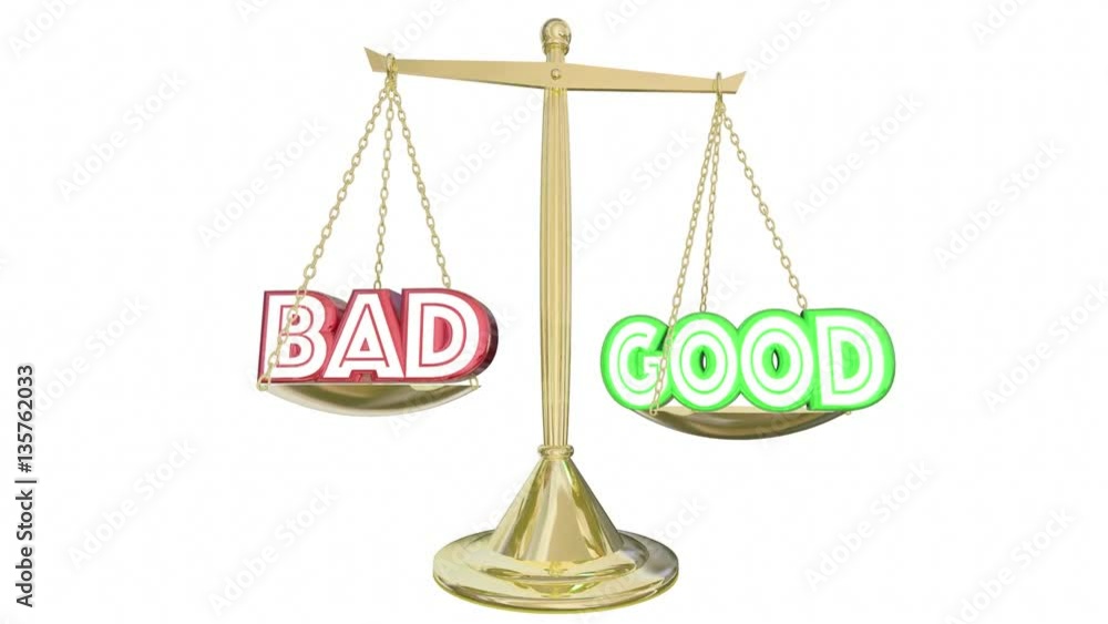 Good Vs Bad Scale Weighing Positive Negative Choices 3d Animation Good Vs Bad Scale Weighing Positive Negative Choices 3d Animation