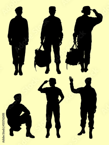 Female soldier gesture silhouette. Good use for symbol, logo, web icon, mascot, sign, or any design you want.