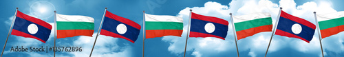 Laos flag with Bulgaria flag, 3D rendering