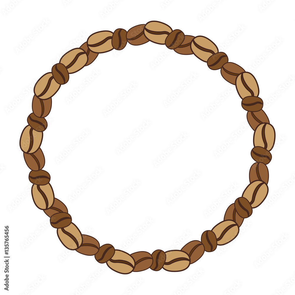 beans coffee border in circular shape design vector illustration beans coffee border in circular shape design vector illustration