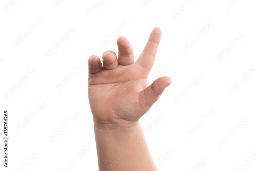 Baby hand, isolated on white background. Baby hand, isolated on white background.