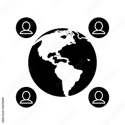 world people communication relation pictogram vector illustration eps 10