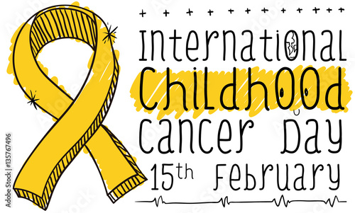 Golden Doodle Lace Commemorating International Childhood Cancer Day, Vector Illustration