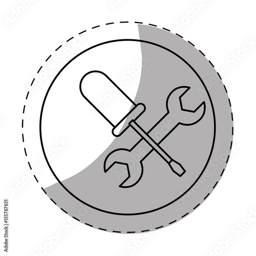 tools repair service emblem image sticker vector illustration design 