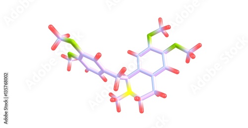 Laudanosine molecular structure isolated on white photo