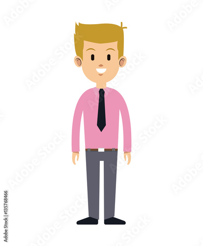 cute man necktie pink shirt attractive vector illustration eps 10
