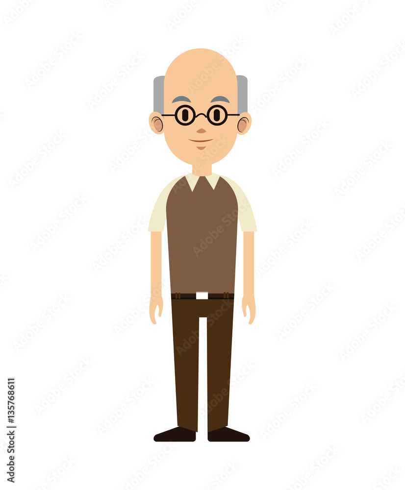 senior man bald with glasses and vest vector illustration eps 10 senior man bald with glasses and vest vector illustration eps 10