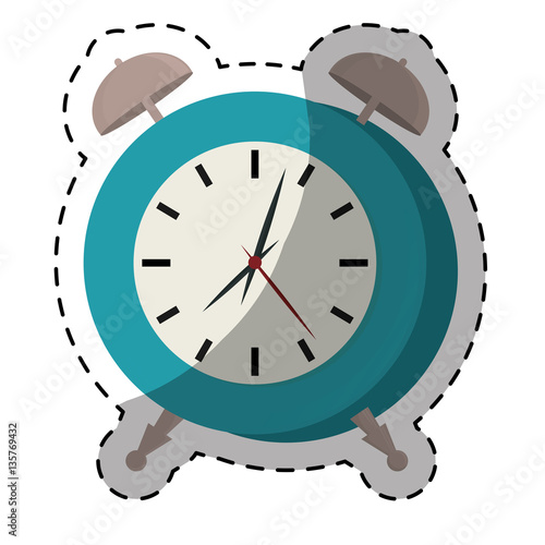 blue alarms clock icon image design, vector illustration