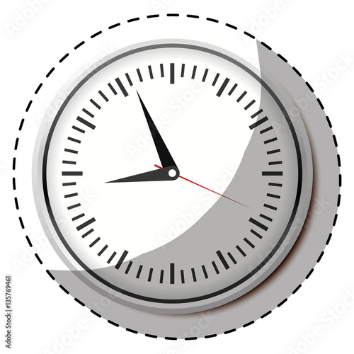 silvr wall clock icon image design, vector illustration