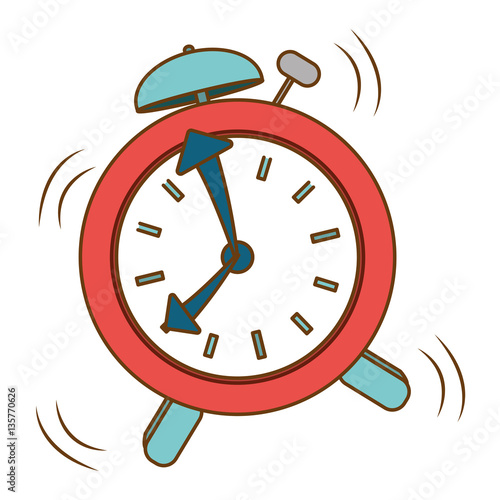 red alarms clock icon image design, vector illustration