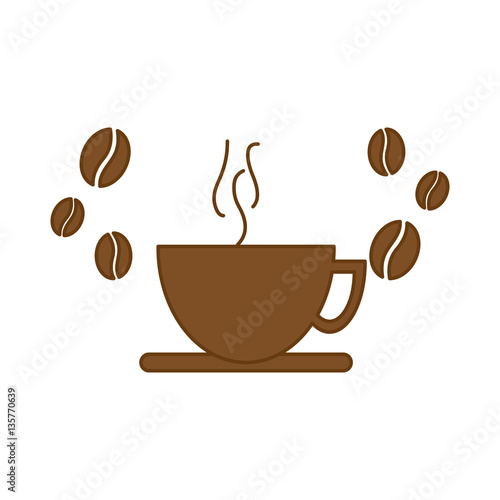 brown cup of coffee icon image  vector illustration