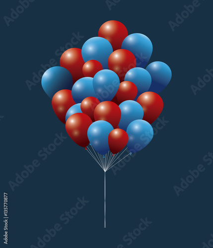 president day bunch balloon flying decorative celebration vector illustration eps 10