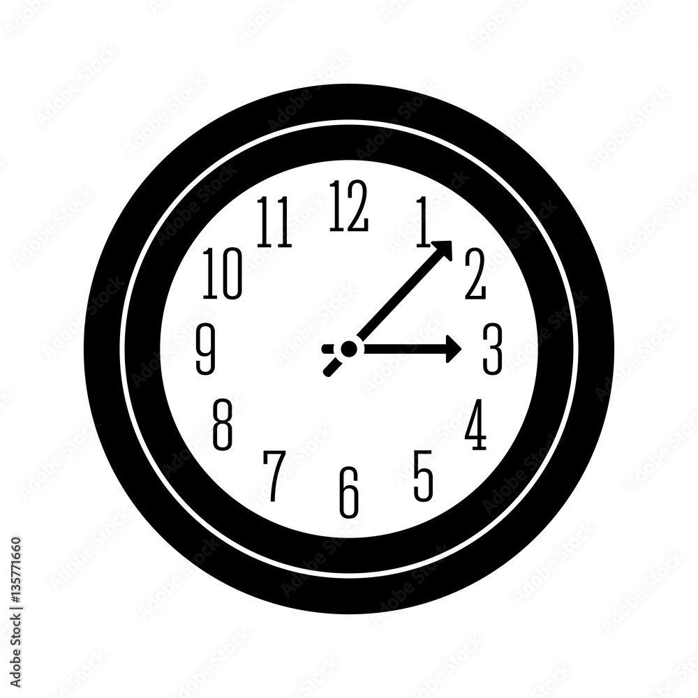 round wall clock icon image vector illustration design