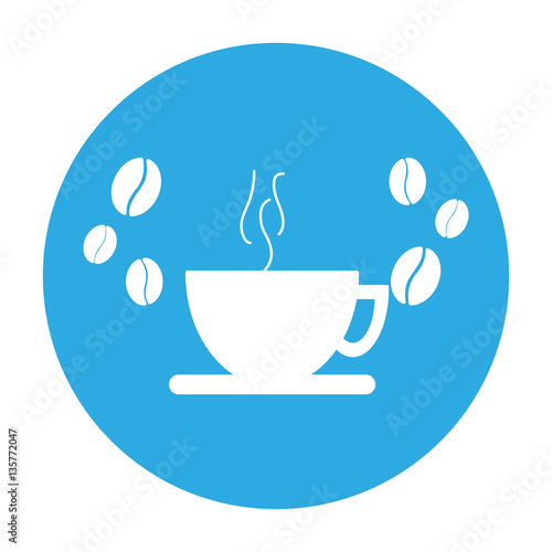 coffee cup and grains icon image two tone button vector illustration design 