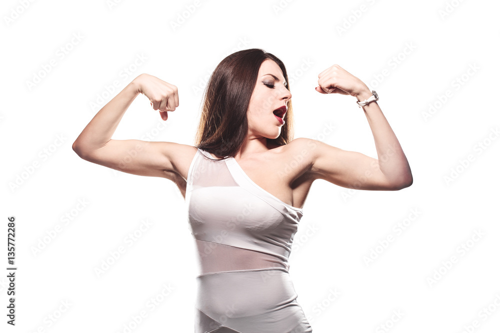 girl showing muscles girl showing muscles