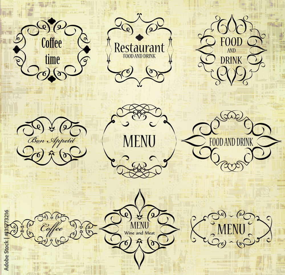 labels set menu for restaurants and cafe, vector illustration labels set menu for restaurants and cafe, vector illustration
