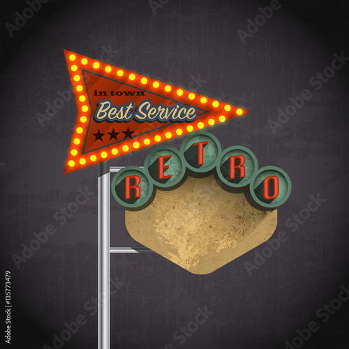 Retro icon, signboard