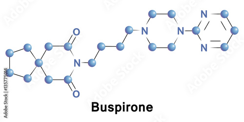 Buspirone is an anxiolytic psychotropic drug of the azapirone chemical class. It is primarily used to treat generalized anxiety disorder 