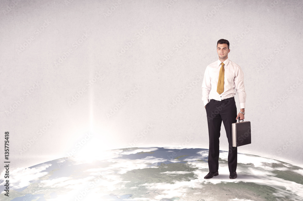man standing in front of city landscape man standing in front of city landscape