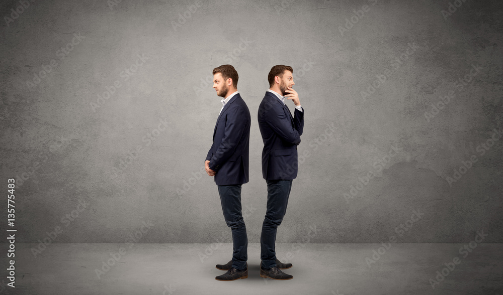 Fototapeta premium Businessman with two choices