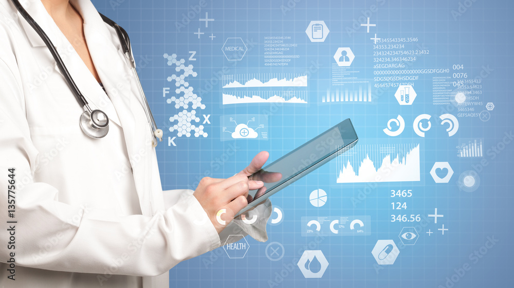 Female doctor with tablet Female doctor with tablet