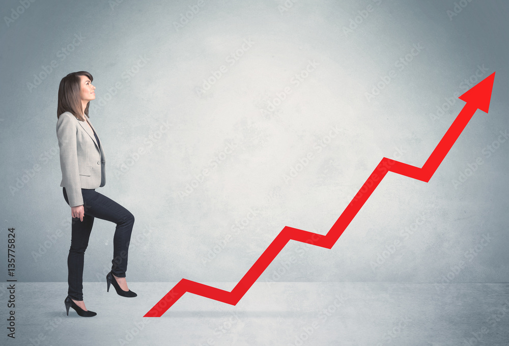 Climbing on red graph arrow Climbing on red graph arrow