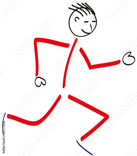 Rennendes Strichmännchen führt Lauf Sport durch.