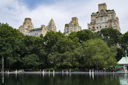 Model sailboats in Central Park in New York City