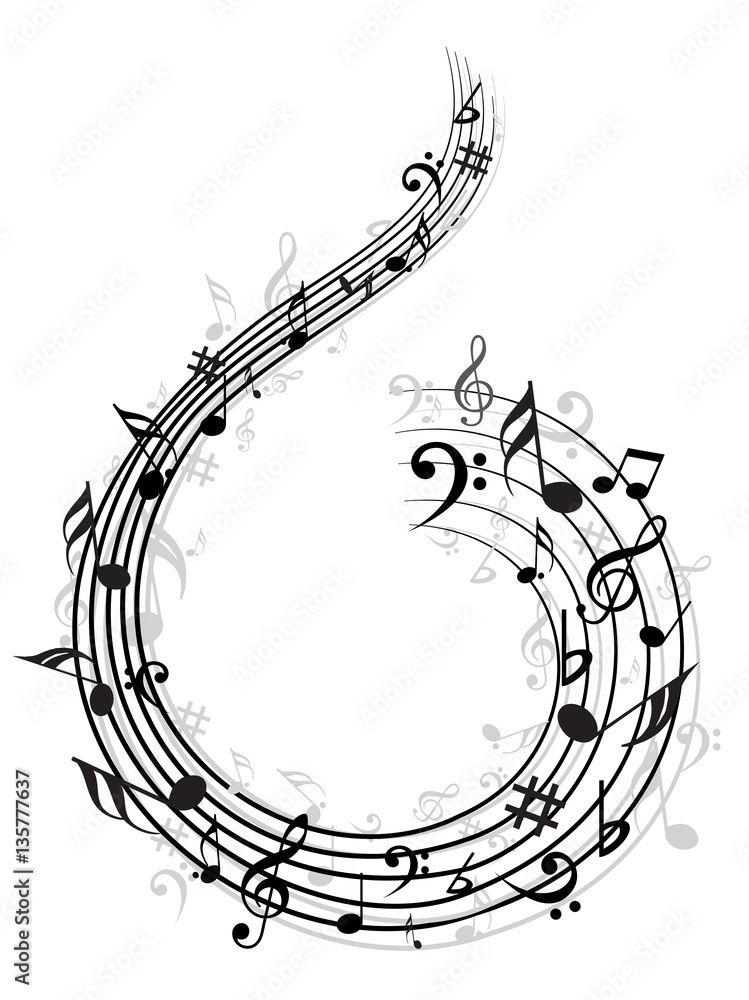 Fototapeta premium Music Note Background