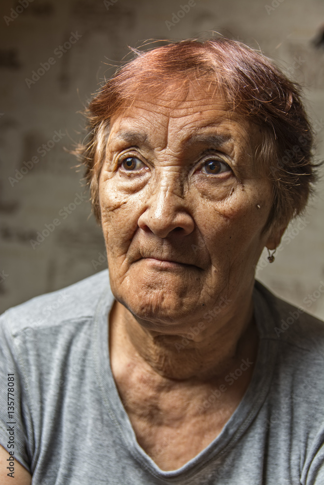 portrait of a pensive elderly woman portrait of a pensive elderly woman