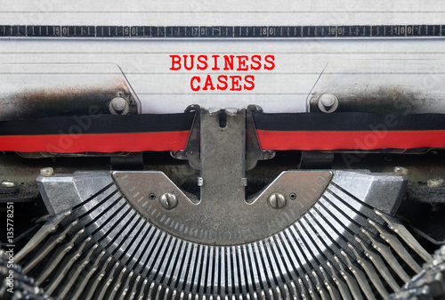 BUSINESS CASES Typed Words On a Vintage Typewriter Conceptual