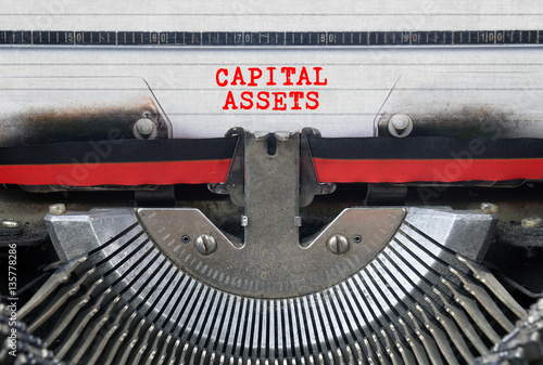 CAPITAL ASSETS Typed Words On a Vintage Typewriter Conceptual