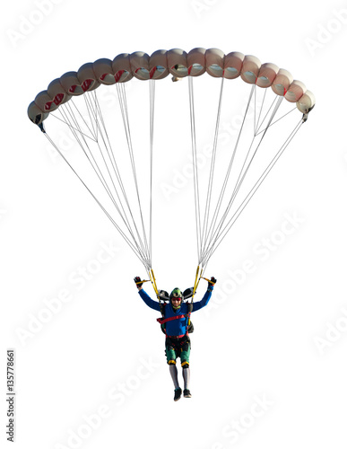 extreme sport skydiver closeup
