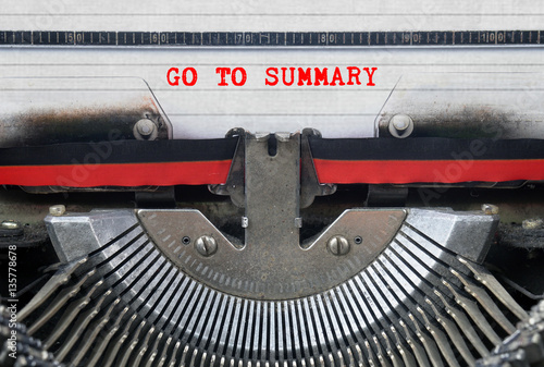 GO TO SUMMARY Typed Words On a Vintage Typewriter Conceptual