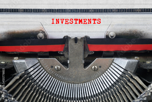 INVESTMENTS Typed Words On a Vintage Typewriter Conceptual