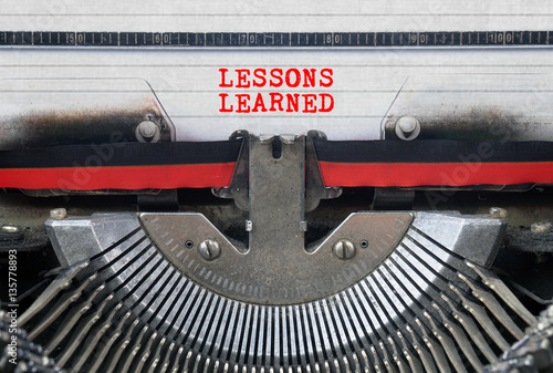 LESSONS LEARNED Typed Words On a Vintage Typewriter Conceptual