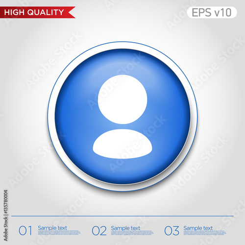 User icon. Button with user icon. Modern UI vector.