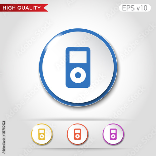 Audio player icon. Button with player icon. Modern vector.